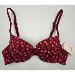 Auden‎ The Everyday Floral Lightly Lined Demi T-Shirt Bra Women's Size 36A